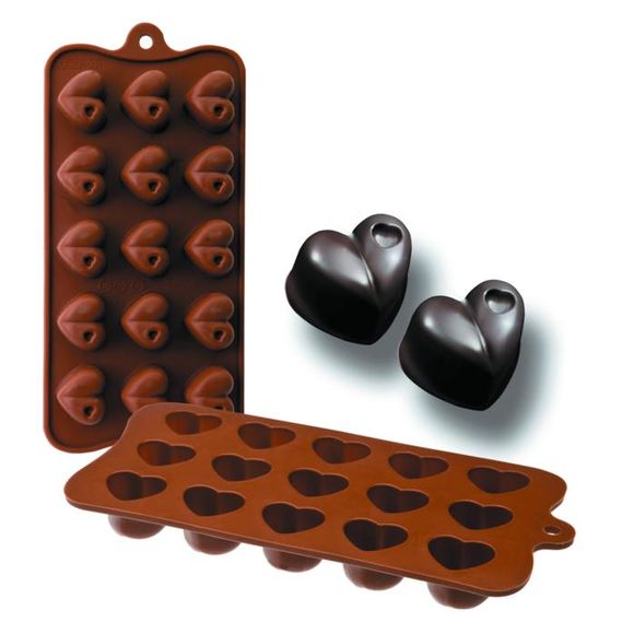 Molde Silicone Chocolates Coração Ibili - 860301