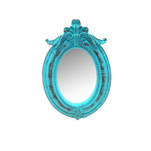 Moldura Decorativa com Espelho Rússia Azul Provençal - Arte Retrô