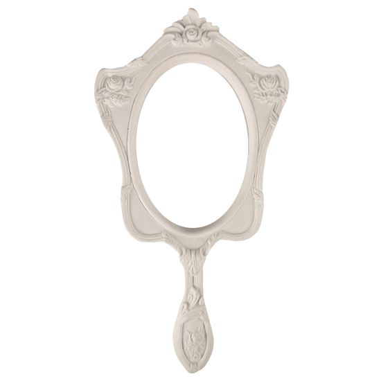 Moldura Espelho de Mão Bela e a Fera 24,5x12,5cm - Resina