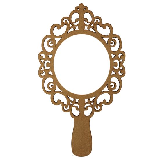 Moldura Espelho de Mão em MDF 15x8,5cm Vazado Provençal - Palácio da Arte