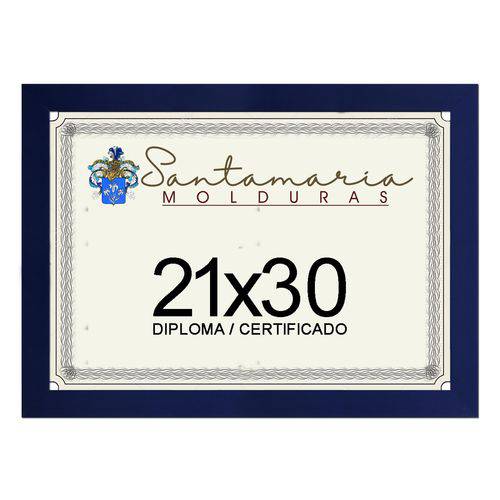 Moldura Porta Diploma Certificado A4 21x30 Azul