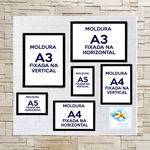 Moldura Quadro Decorativa LAQUEADA Kit 6 (2) A4(2) A3 (2) A5