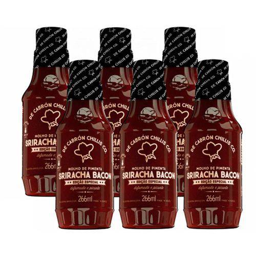 Molho de Pimenta de Cabrón Sriracha Bacon 266ml 06 Unidades