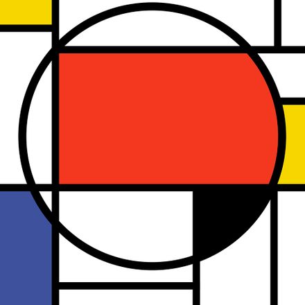 Gravura para Quadros – Arte Mondrian Circular 3 - 20 X 20 Cm - Papel Fotográfico Fosco