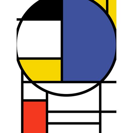 Gravura para Quadros – Arte Mondrian Circular 2 - 36 X 47,5 Cm - Papel Fotográfico Fosco