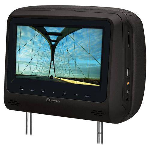 Monitor de Encosto de Cabeça Orbe Bm700 Banbo 7 Polegadas com Dvd / Preto