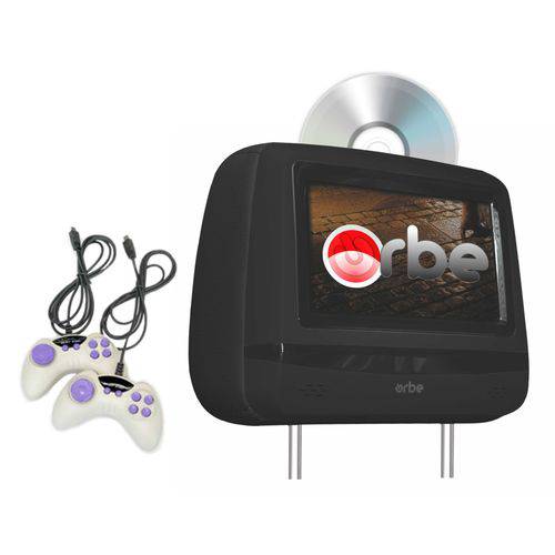 Monitor Encosto de Cabeça Mestre com DVD/sd/USB Preto Tela 7 Polegadas Orbe