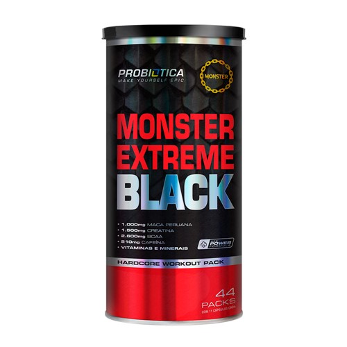 Monster Extreme Black Probiótica com 44 Packs