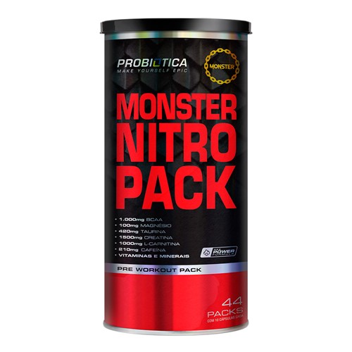 Monster Nitro Pack Probiótica com 44 Packs