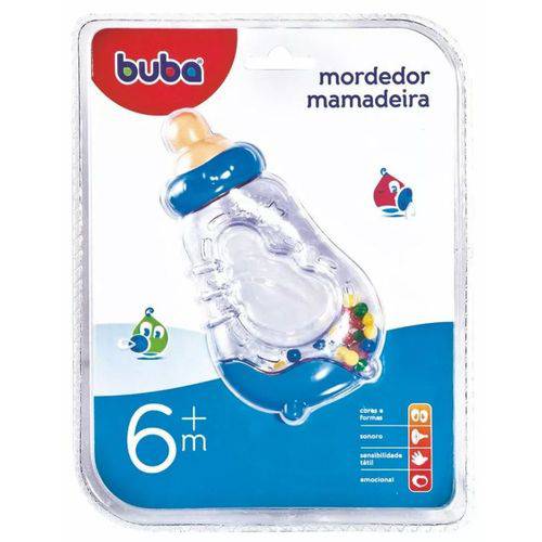 Mordedor Chocalho Mamadeira Azul - Buba