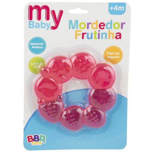 Mordedor para Bebê My Baby BBR Toys Frutinhas Rosa