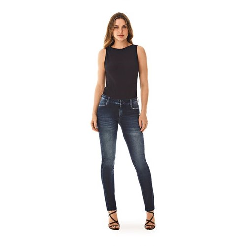 Morena Rosa | Calca Skinny Andreia Cos Intermediario Escura Jeans - 34
