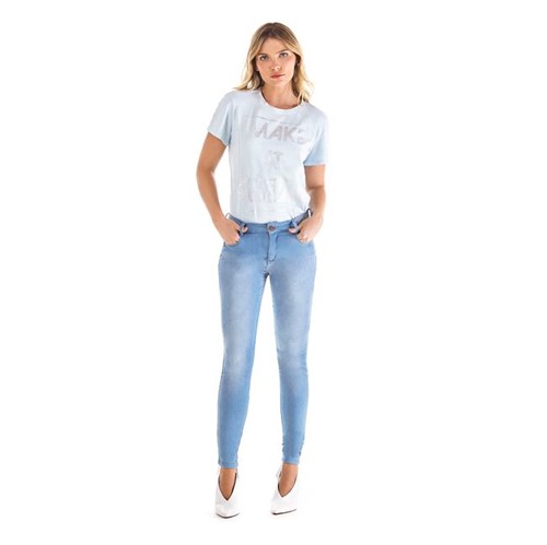 Morena Rosa | Calca Slim Isabelli Cos Intermediario Delave Jeans 34