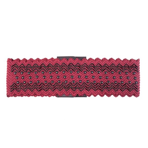 Morena Rosa | Cinto Cintura Elastico Bordado Brilho Vermelho