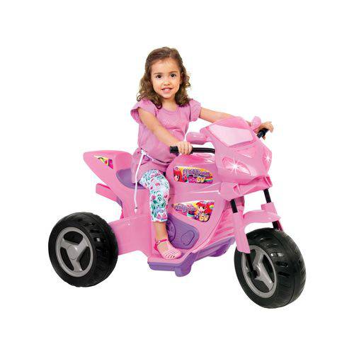 Moto Elétrica Infantil Meg Turbo Rosa 6v Magic Toys