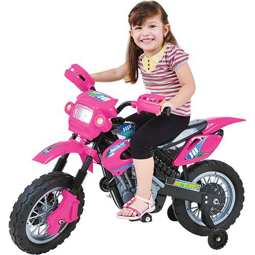 Moto Elétrica Infantil Motocross Rosa - Homeplay