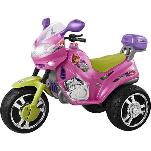 Moto Elétrica Infantil Super Moto Meg Rosa 12V - Magic Toys