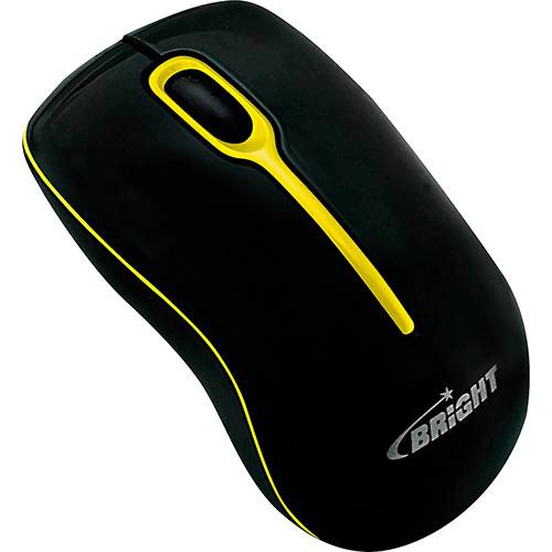 Mouse Canadá Bright USB Preto/Amarelo