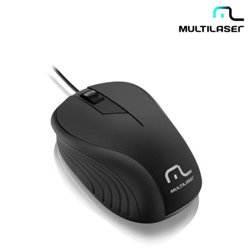 Mouse com Fio USB Emborrachado Preto MO222 – Multilaser