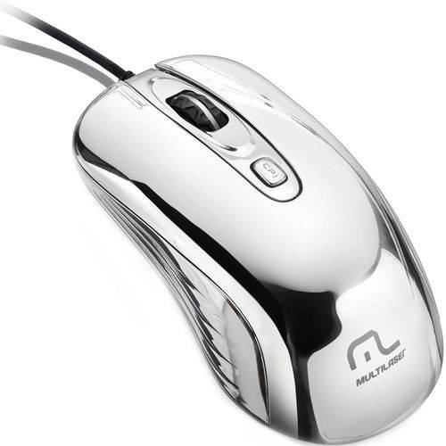 Mouse com Led USB Prateado Multilaser - Mo228
