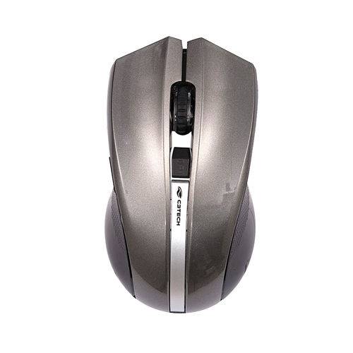 Mouse C3tech Sem Fio Rc/ Nano M-w108gy Cinza