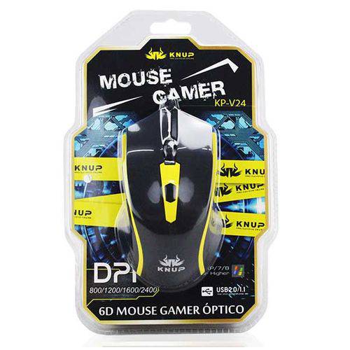 Mouse Gamer Color com Fio de Nylon com Filtro para Computador - KP-V24