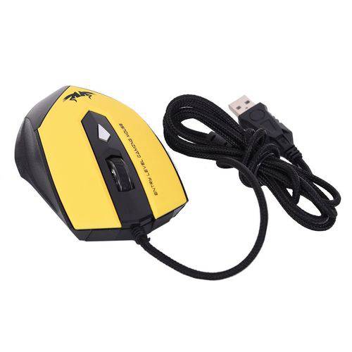 Mouse Gamer USB 2.0 Led 2400dpi LASER Óptico Kpv23 Amarelo
