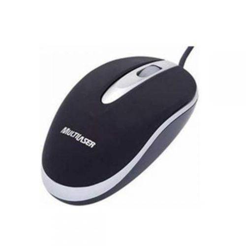 Mouse Mini Emborrachado USB Preto - Multilaser
