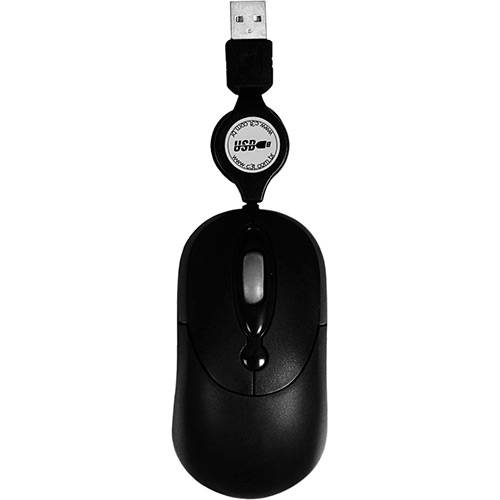 Mouse Mini Retrátil USB Preto - Kross Elegance
