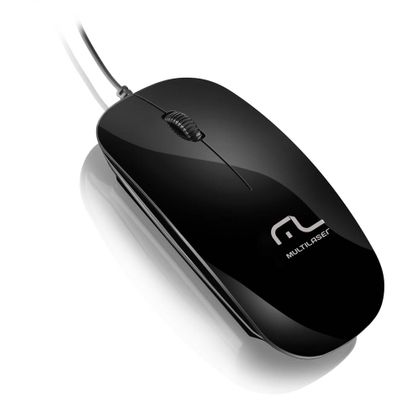 Mouse Multilaser Colors Slim Black Piano USB - MO166 MO166