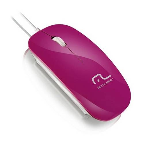 Mouse Multilaser Colors Slim Pink Usb