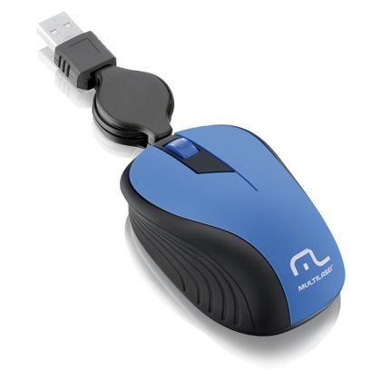 Mouse Multilaser Óptico Retrátil 1200DPI USB Azul - MO235 MO235