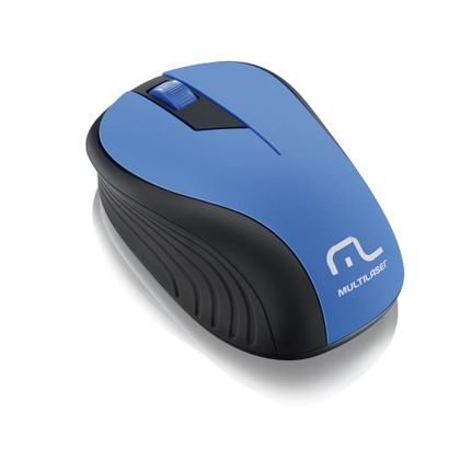 Mouse Multilaser Sem Fio 2.4Ghz Preto e Azul USB - MO215 MO215