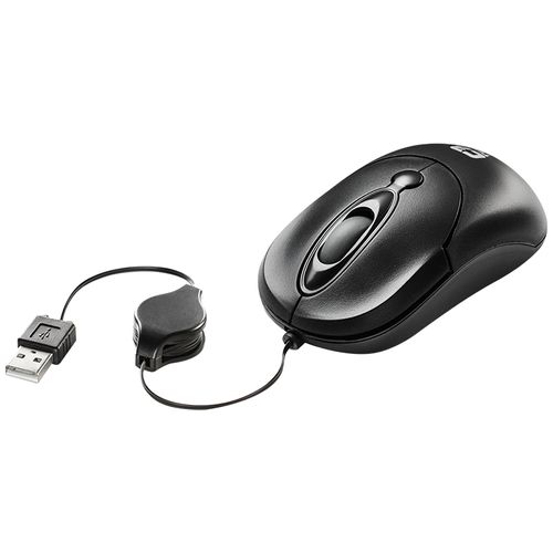 Mouse Óptico com Cabo Retrátil 800dpi Preto MS3208-2 C3 TECH