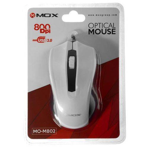 Mouse Óptico Mox Mo-m802 USB de 800 Dpi - Branco-preto