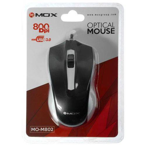 Mouse Óptico Mox Mo-m802 USB de 800 Dpi - Preto-branco