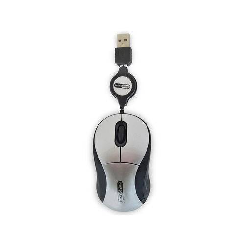 Mouse Óptico USB 800dpi Retrátil Prata Hardline