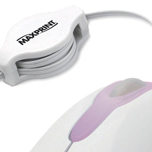 Mouse Ótico Luminoso Retrátil USB - Branco - Maxprint