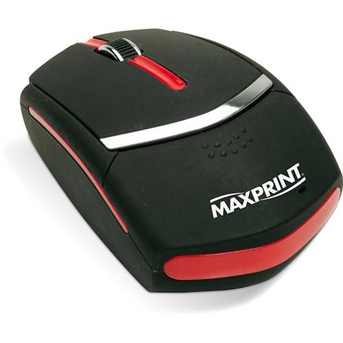 Mouse Ótico USB Preto e Laranja - Maxprint
