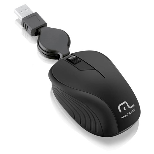 Mouse Retrátil Preto Usb MO231 - Multilaser