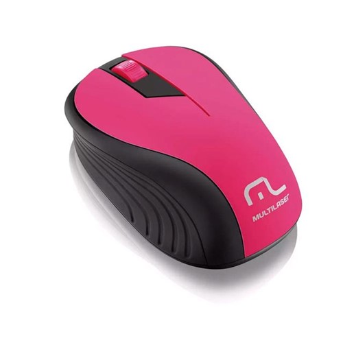 Mouse Sem Fio 2,4 GHz com USB Multilaser Rosa/Preto