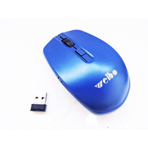 Mouse Sem Fio 2.4g Wireless Optical Weibo Azul Escuro