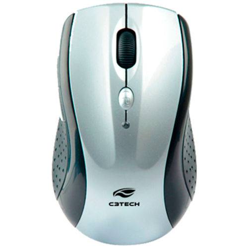 Mouse Sem Fio com Adaptador Nano M-W012SI V2 Prata/Preto C3 Tech
