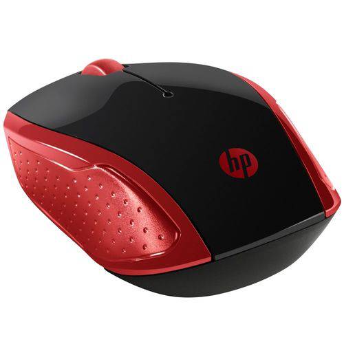 Mouse - Sem Fio - HP Wireless X200 - Preto/Vermelho