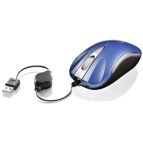 Mouse Usb Mini C3tech Retratil Ms-m3207 - Azul/prata