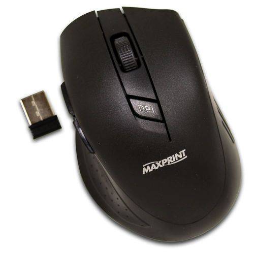 Mouse USB Sem Fio Preto Maxprint 601225-4
