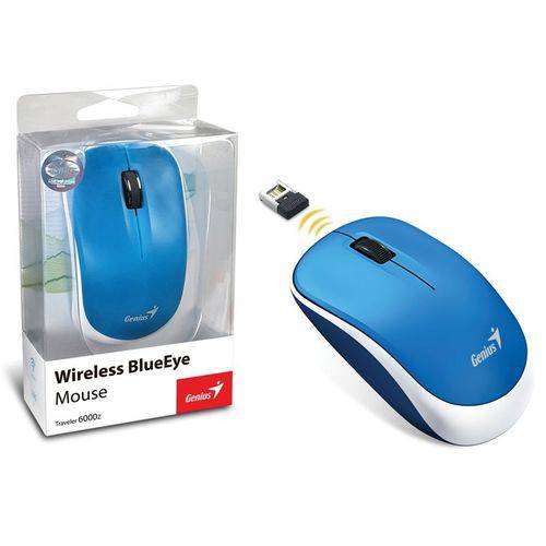 Mouse Wireless Genius 31030031109 Traveler 6000Z Blueeye AZUL USB 1200DPI
