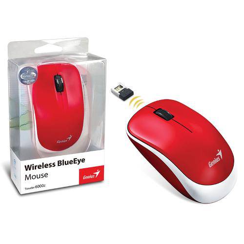 Mouse Wireless Genius 31030031110 Traveler 6000z Blueeye Vermelho Usb 1200dpi