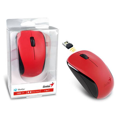 Mouse Wireless Genius 31030109120 Nx-7000 Blueeye Vermelho 2,4 Ghz 1200 Dpi