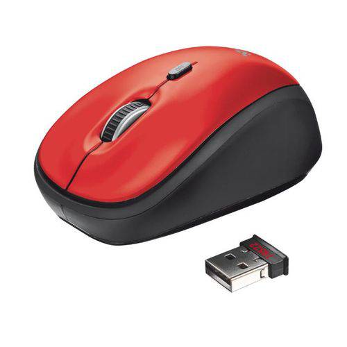 Mouse Yvi Wireless 800/1600 Dpi Vermelho